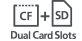 Kaks CF + SD-kaardi pesa